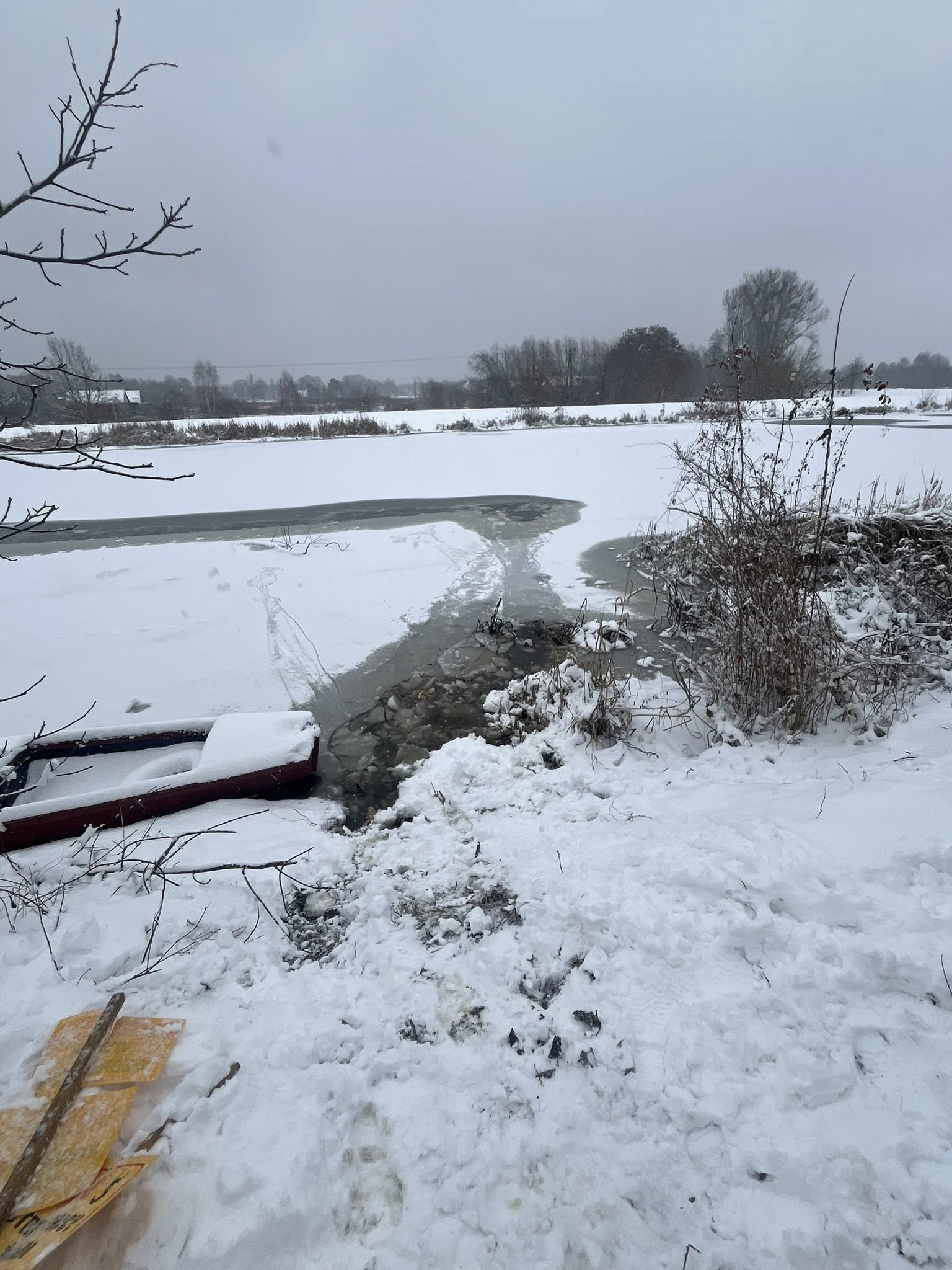 Akcja strażaków na Kanale Żerańskim. Uratowali tonącego psa