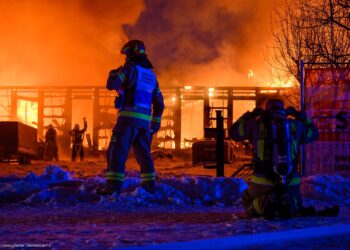 Pożar budynku wielorodzinnego w miejscowości Nurzec Stacja