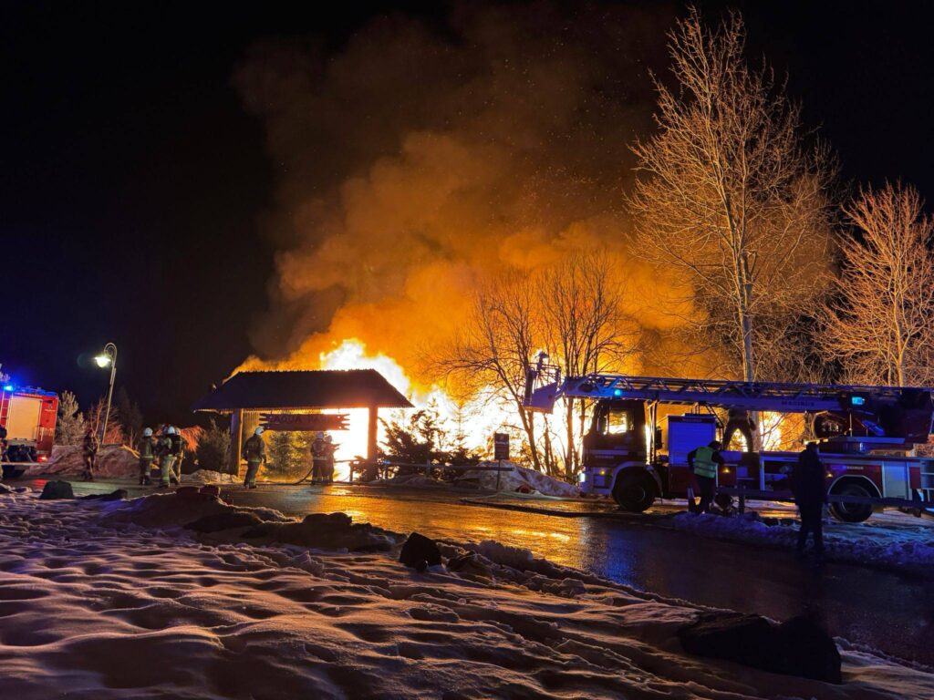 Pożar restauracji w Targanicach koło Wadowic