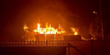 Pożar warsztatu w miejscowości Rumianek