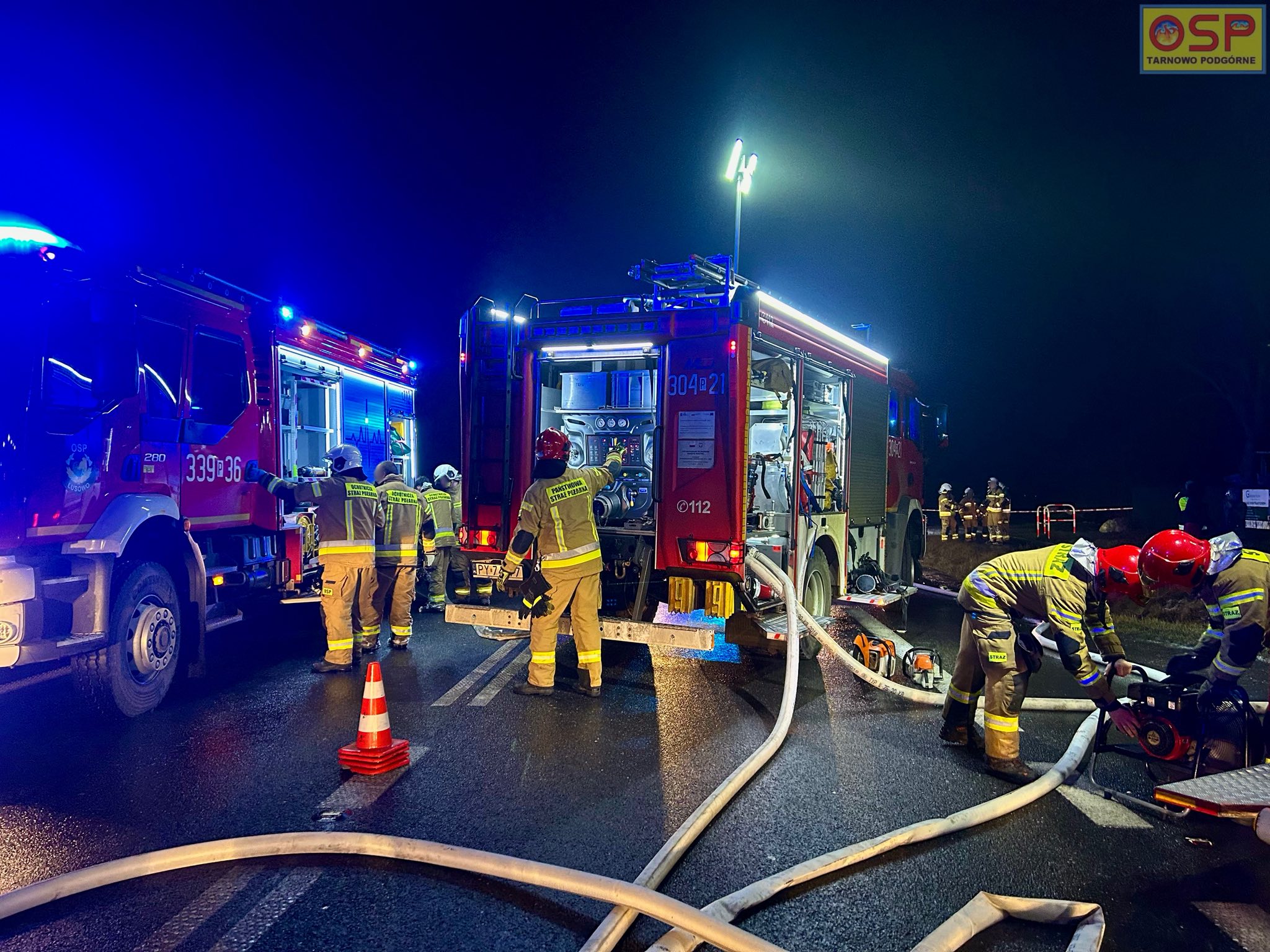 Pożar warsztatu w miejscowości Rumianek