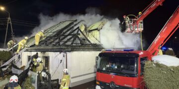 Nocny pożar w Krubinie. Budynek mieszkalny spłonął całkowicie