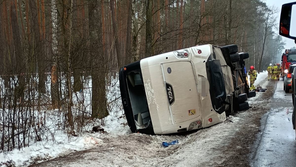 Wypadek autobusu na DK62. Wielu rannych