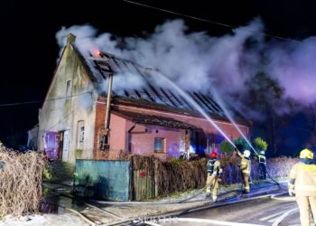 Pożar domu w Brzostowie. Rodzina straciła dach nad głową