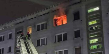 Pożar mieszkania na osiedlu Kolorowym w Krakowie