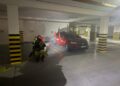 Pożar elektryka w garażu podziemnym w kaliszu. Tak ćwiczyli strażacy
