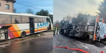 Zderzenie autobusu z cysterną. Są ranni