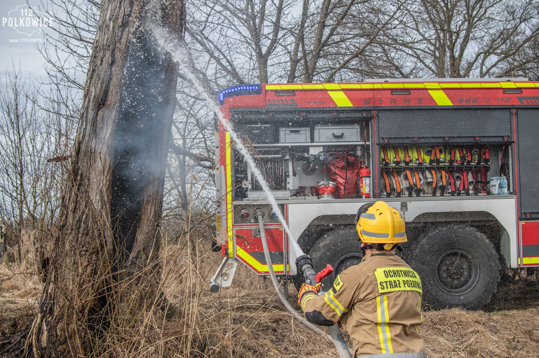 Rozległy pożar traw w Jędrzychowie