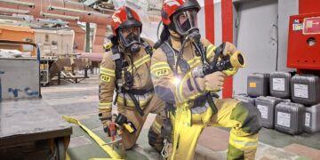 Ćwiczenia ratowniczo-gaśnicze na terenie zakładu Runotex w Kaliszu