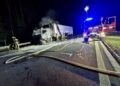 Nocny pożar ciężarówki na autostradzie A4