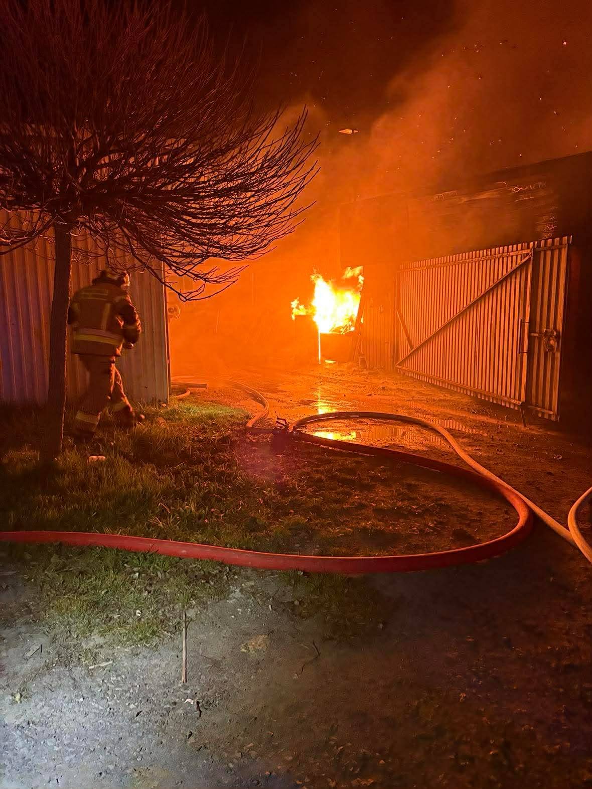 Pożar zakładu stolarskiego w miejscowości Nienadówka