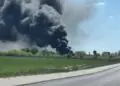 Pożar odpadów w Nowym Modlinie. Trwa akcja gaśnicza