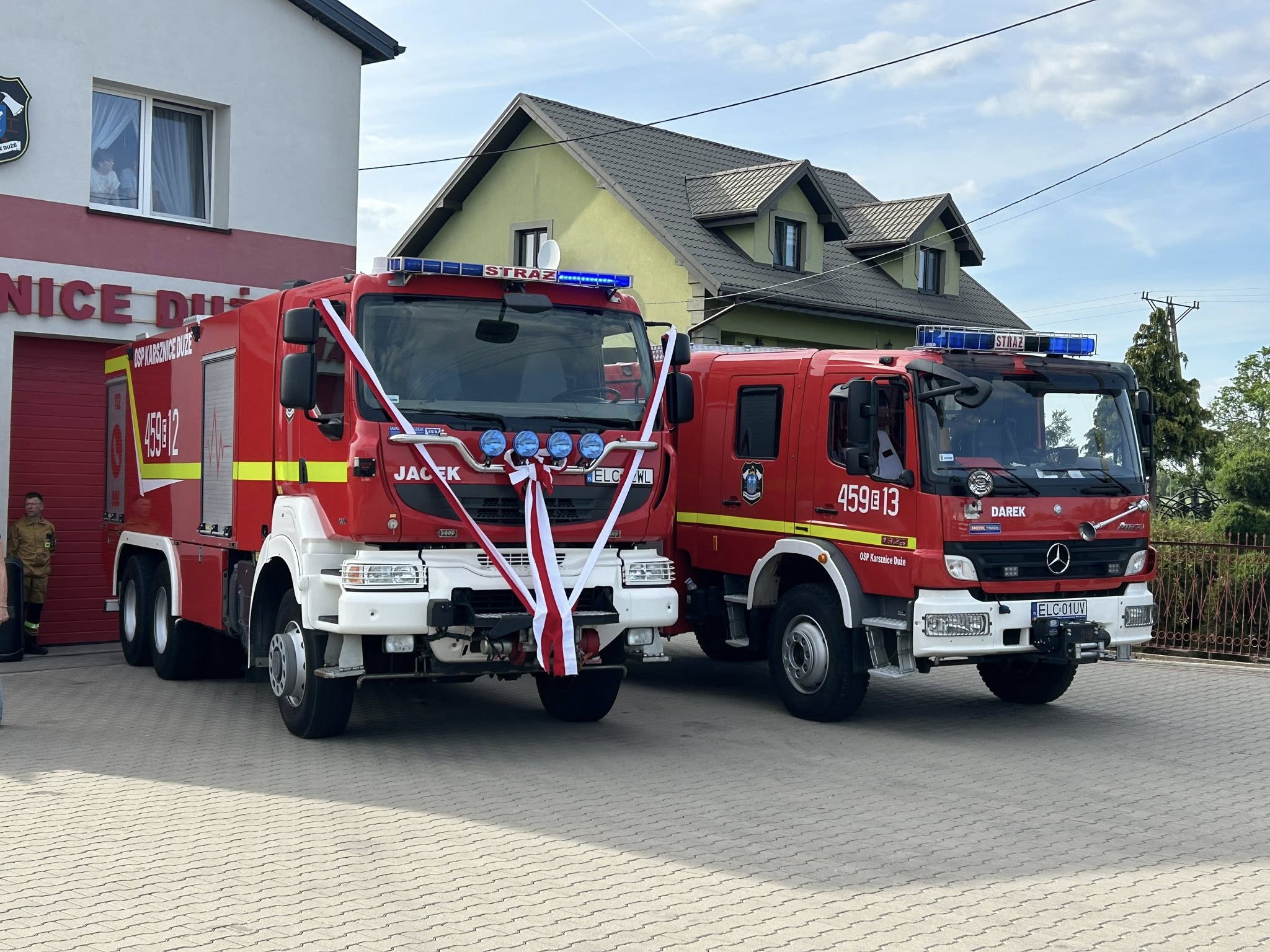 Huczne powitanie Keraxa w OSP Karsznice Duże