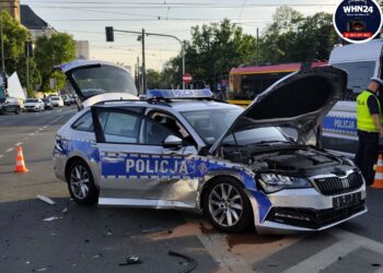 Zderzenie radiowozu z osobówką przy Dworcu Wileńskim