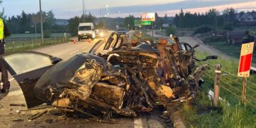 Wypadek na DW645 w Morgownikach. Kierowca ciężko ranny