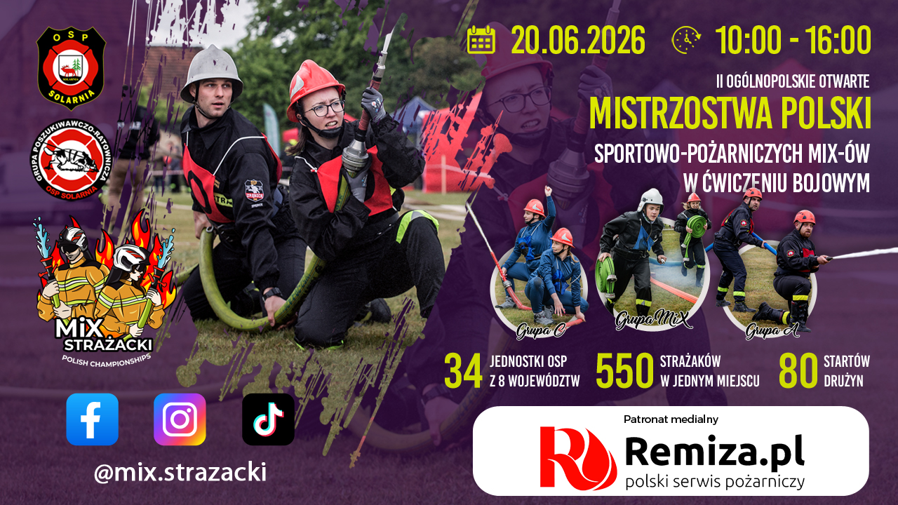II Ogólnopolskie Otwarte Mistrzostwa Polski Sportowo-Pożarnicze MIX-ów w ćwiczeniu bojowy – Solarnia 2026