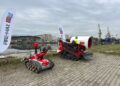 Roboty gaśnicze w akcji. Pokaz nowoczesnych maszyn w porcie w Szczecinie