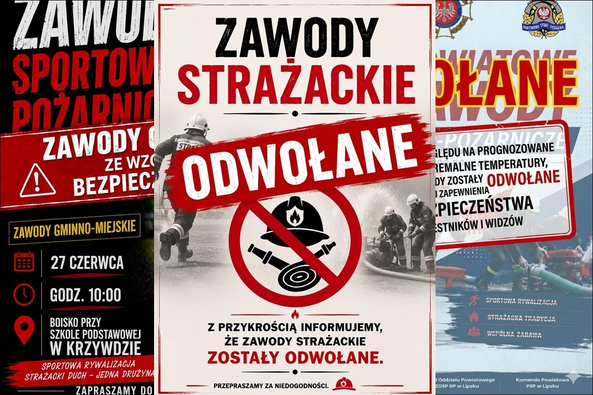 Upał w Polsce. Organizatorzy odwołują zawody OSP