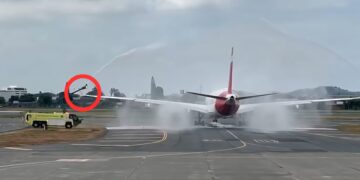 Salut wodny zakończony uszkodzeniem nowego Airbusa