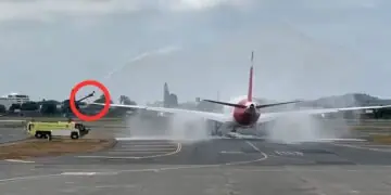 Salut wodny zakończony uszkodzeniem nowego Airbusa