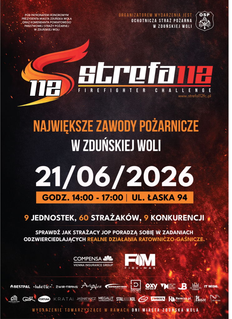 STREFA112 Firefighter Challenge po raz pierwszy w Zduńskiej Woli. Strażacy zmierzą się na realistycznym torze ratowniczym