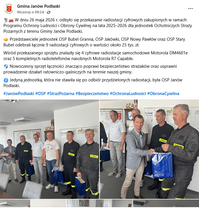 OSP chciała odebrać radiostacje. Nie zgodziła się na jeden zapis umowy